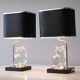 Pair of lamps by Olle Alberius for Orrefors Crystal