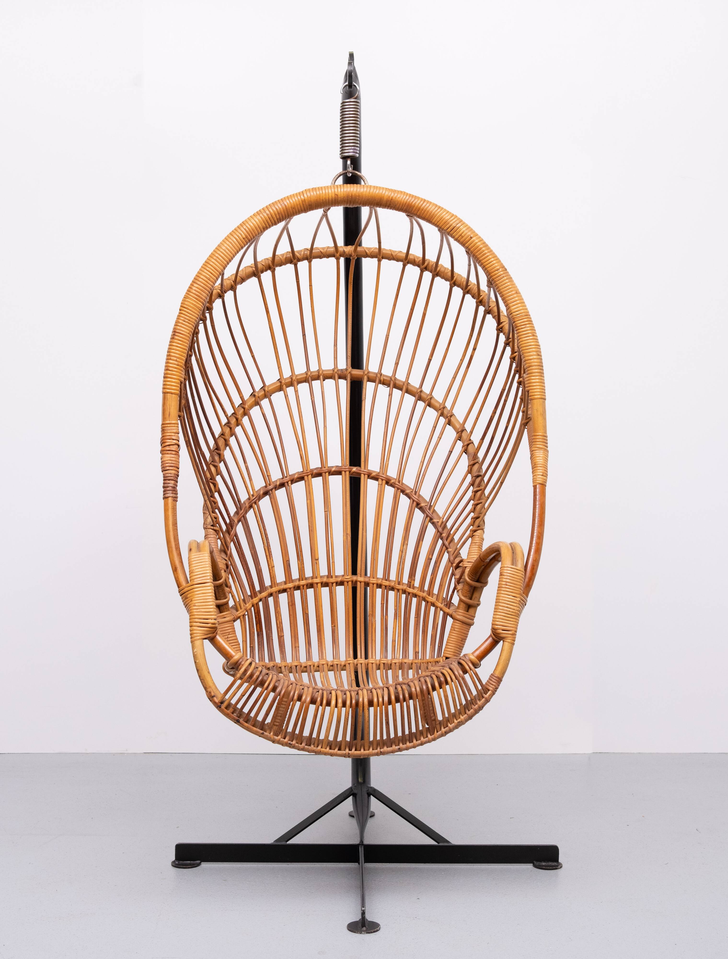 Rattan Hanging Chair by Rohe Noordwolde Holland 1960s