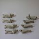 8 portes couteaux animaux porcelaine de Limoges vintage