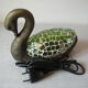 Table lamp a swan resin lampshade glass stained glass style deco office