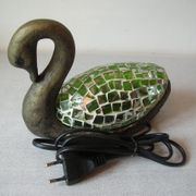 Table lamp a swan resin lampshade glass stained glass style deco office