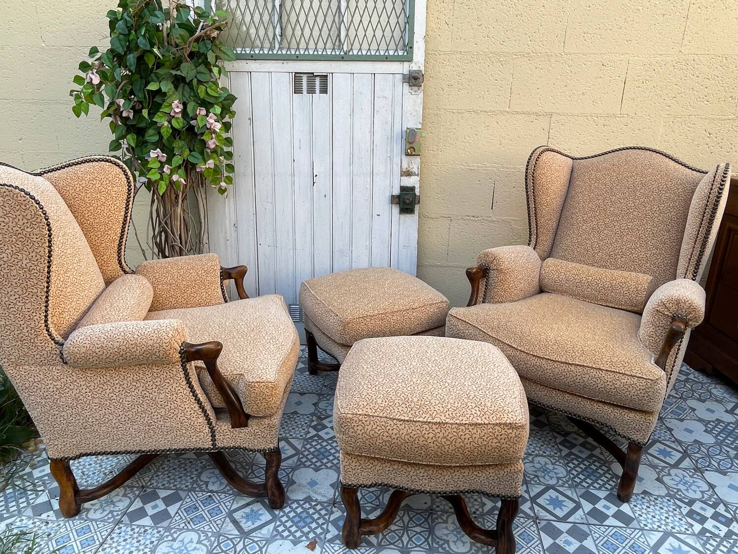 Pair of Bergère armchairs