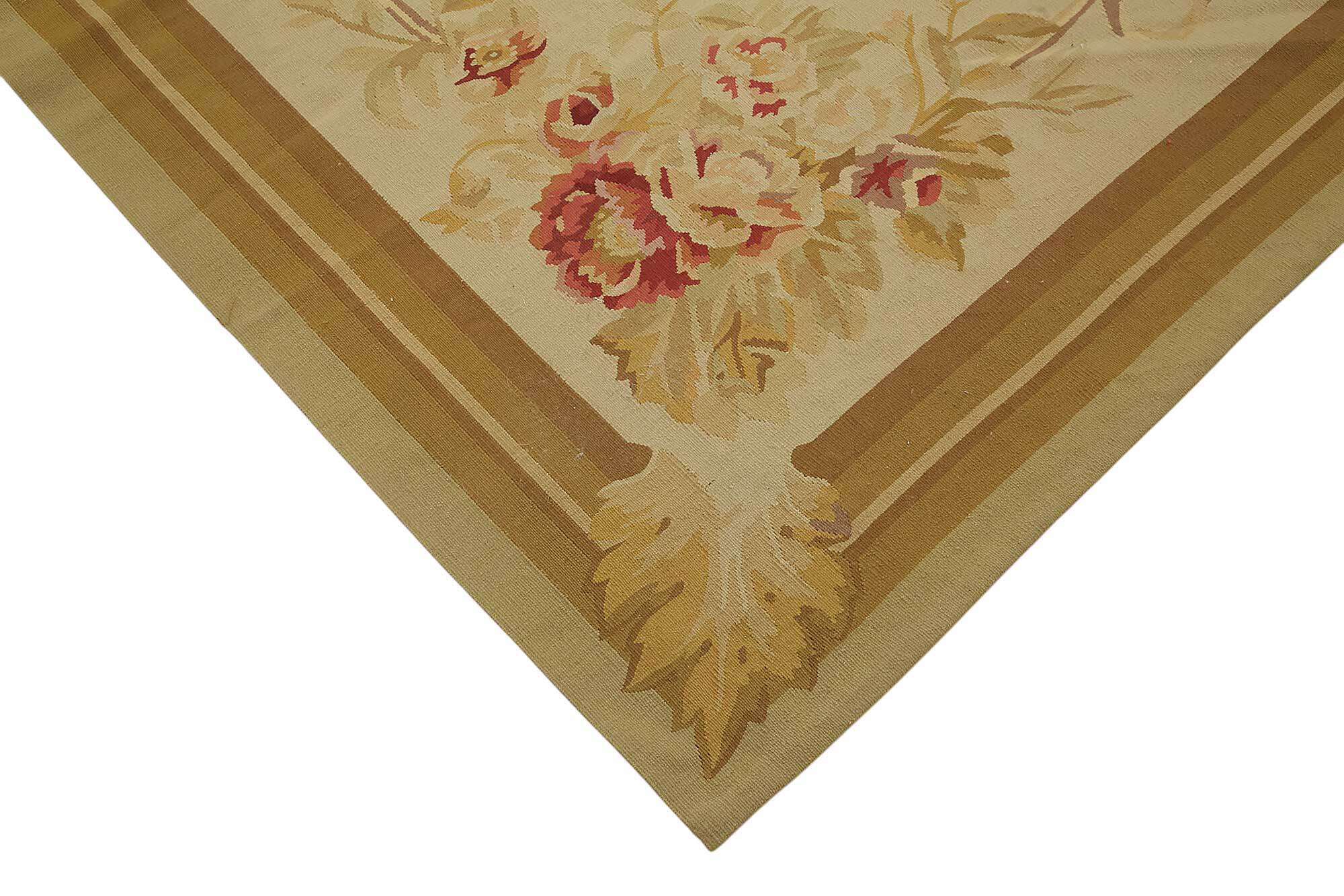 Handmade European Vintage Aubusson Kilim 299 cm x 422 cm