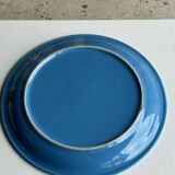 Set of 2 sky blue plates, one slotted