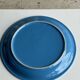 Set of 2 sky blue plates, one slotted