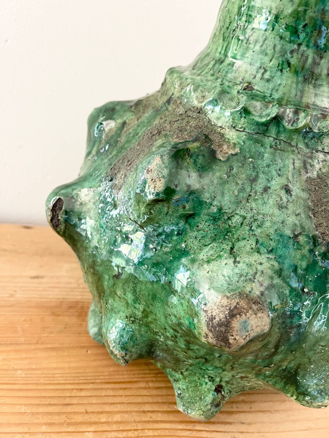 Green terracotta vase