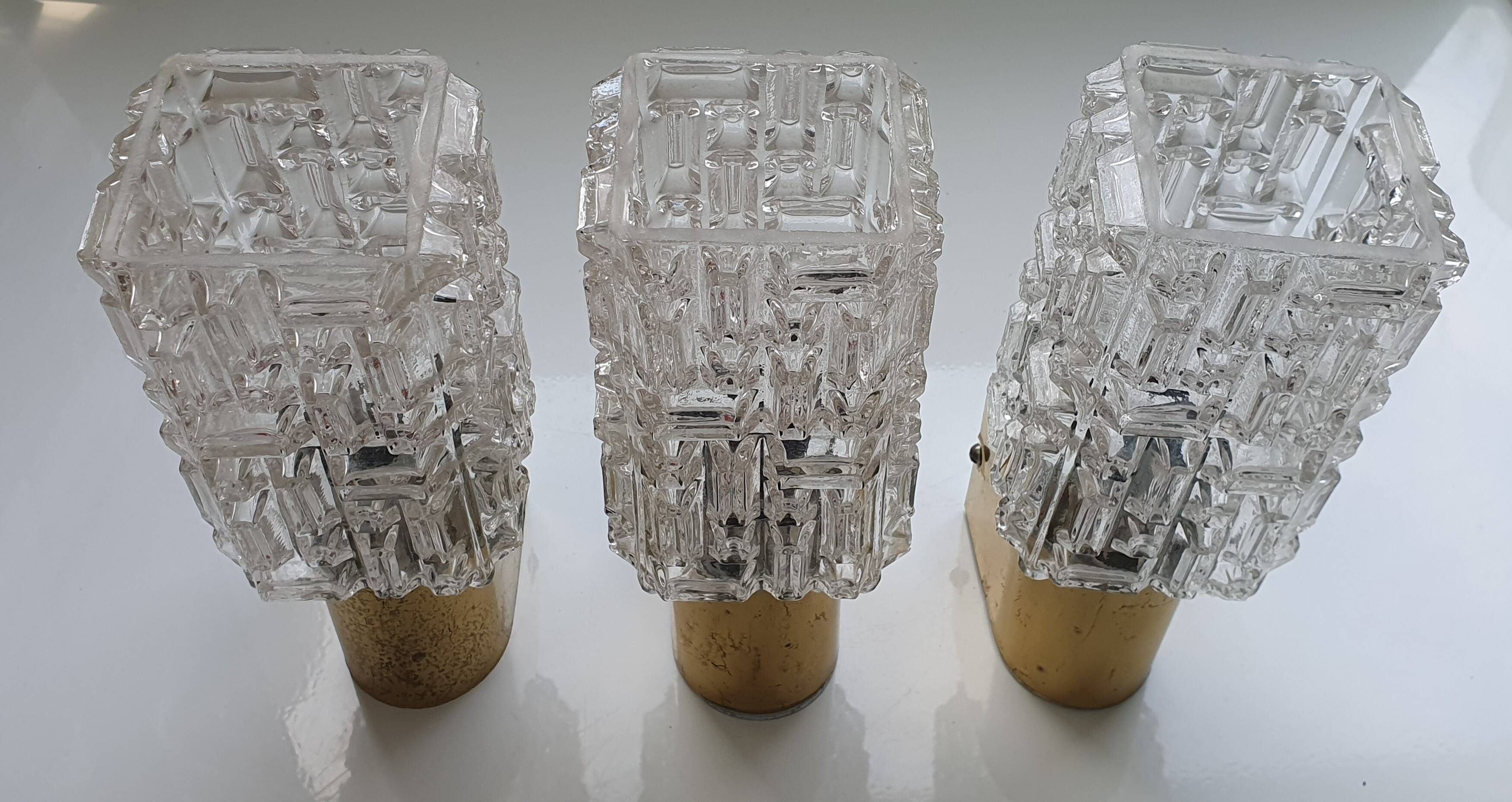 Three vintage Italian gold Targetti wall lights