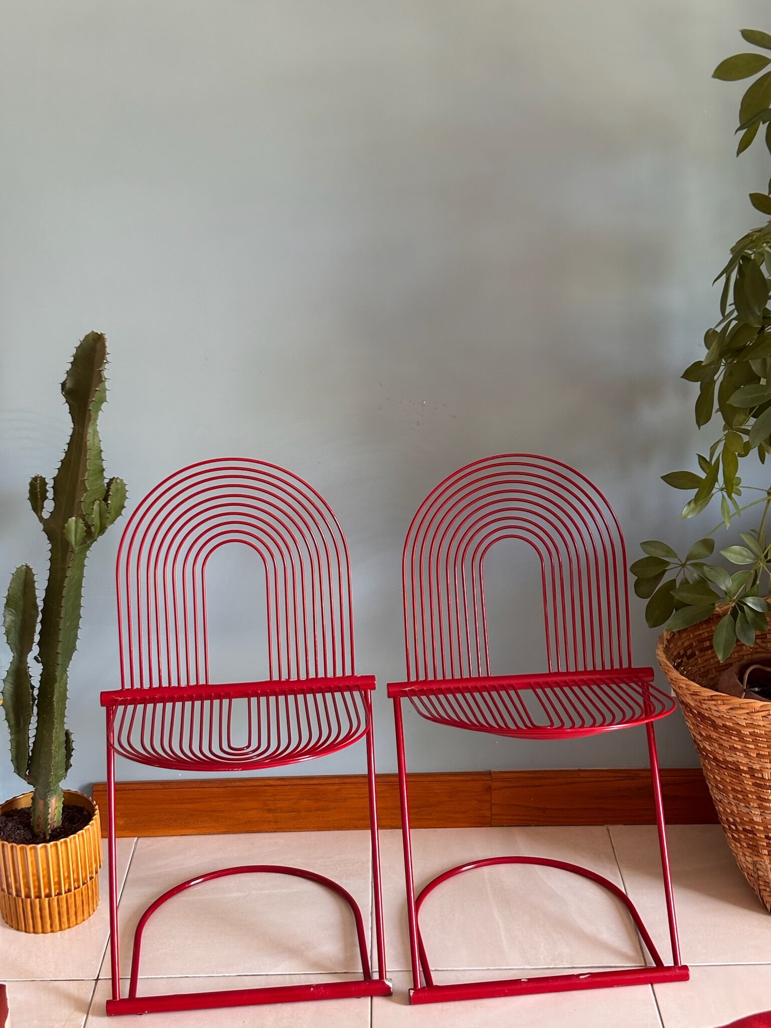 Swing Chair Jutta and Herbert Ohl Rosenthal Lübke 1982 Lacquered Red Steel