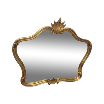 Miroir style Louis XV en bois doré, 80×69 cm