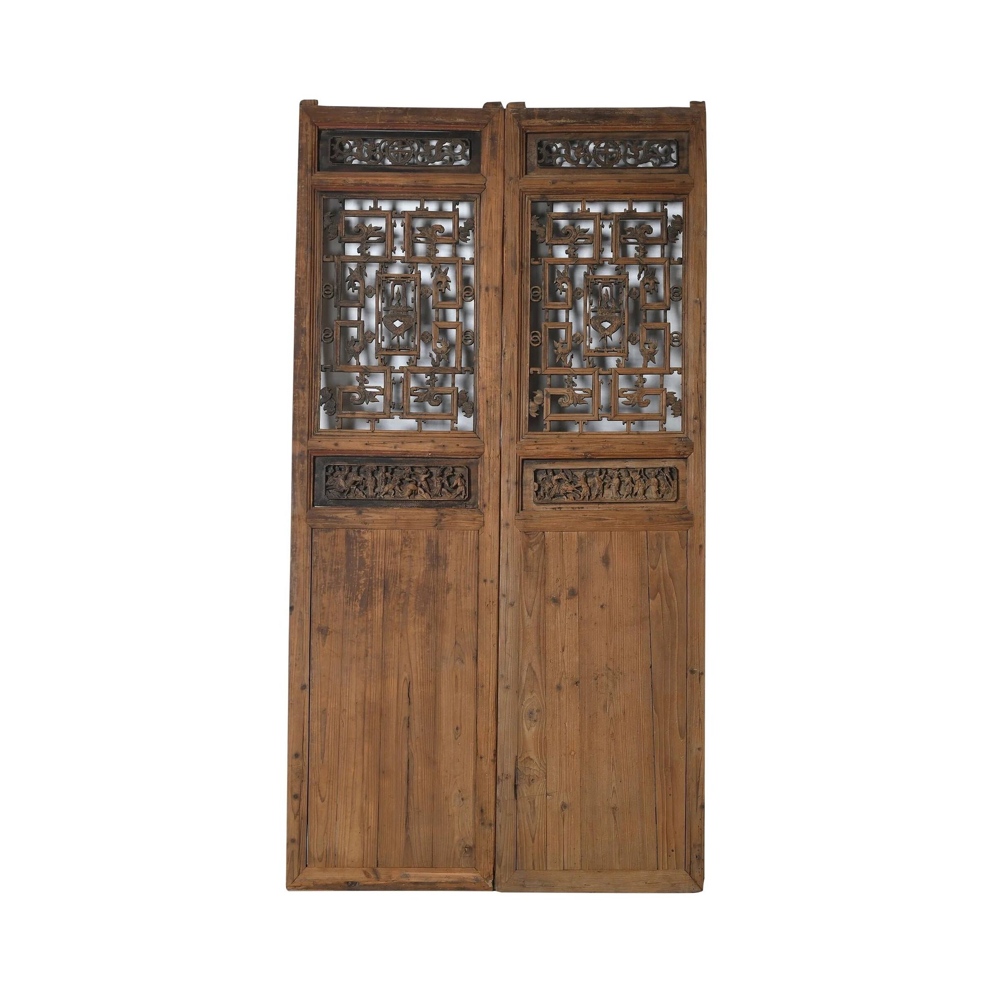 Suzhou - Porte chinoise ancienne en pin n°2