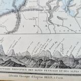 Switzerland, original map printed in 1879.