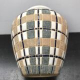 Ceramic vase white geometric decoration vintage