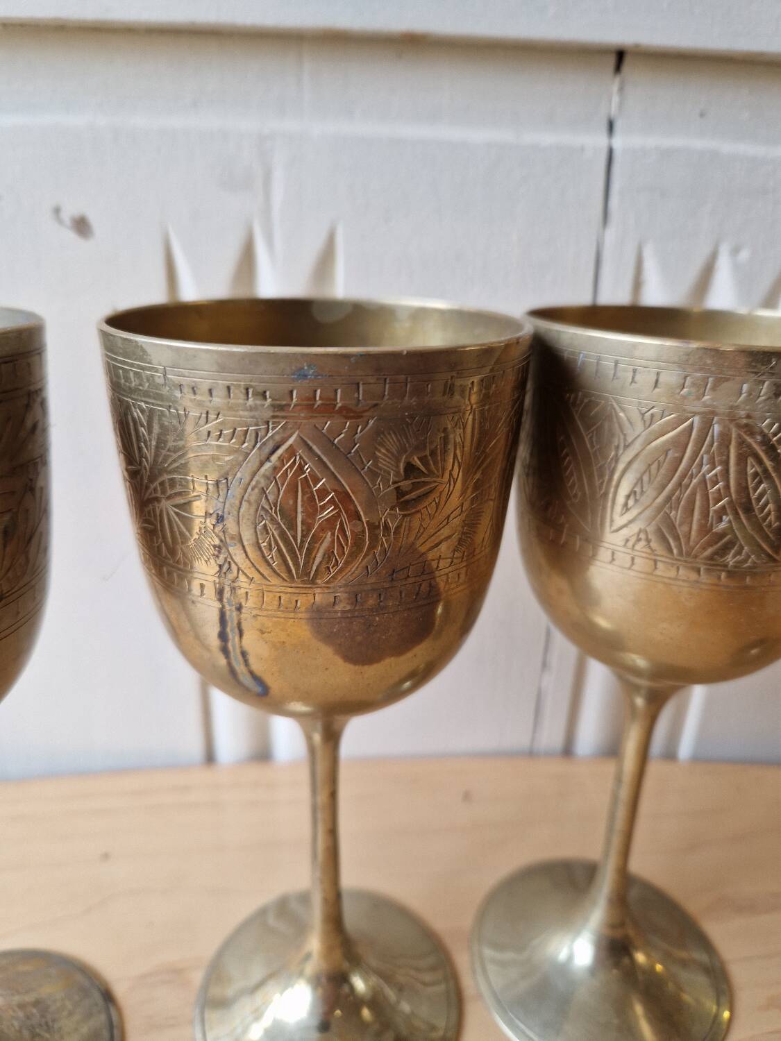 Lot De 4 Calisse Verre En Laiton