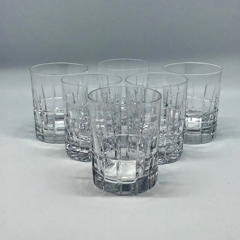 6 crystal whiskey glasses