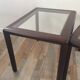 Series of 3 wooden and glass tables from the 70s
