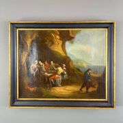 Oil on Canvas Painting Genre Scene Flemish School, 18th Century
