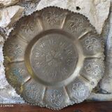 Ancien plateau en laiton marocain