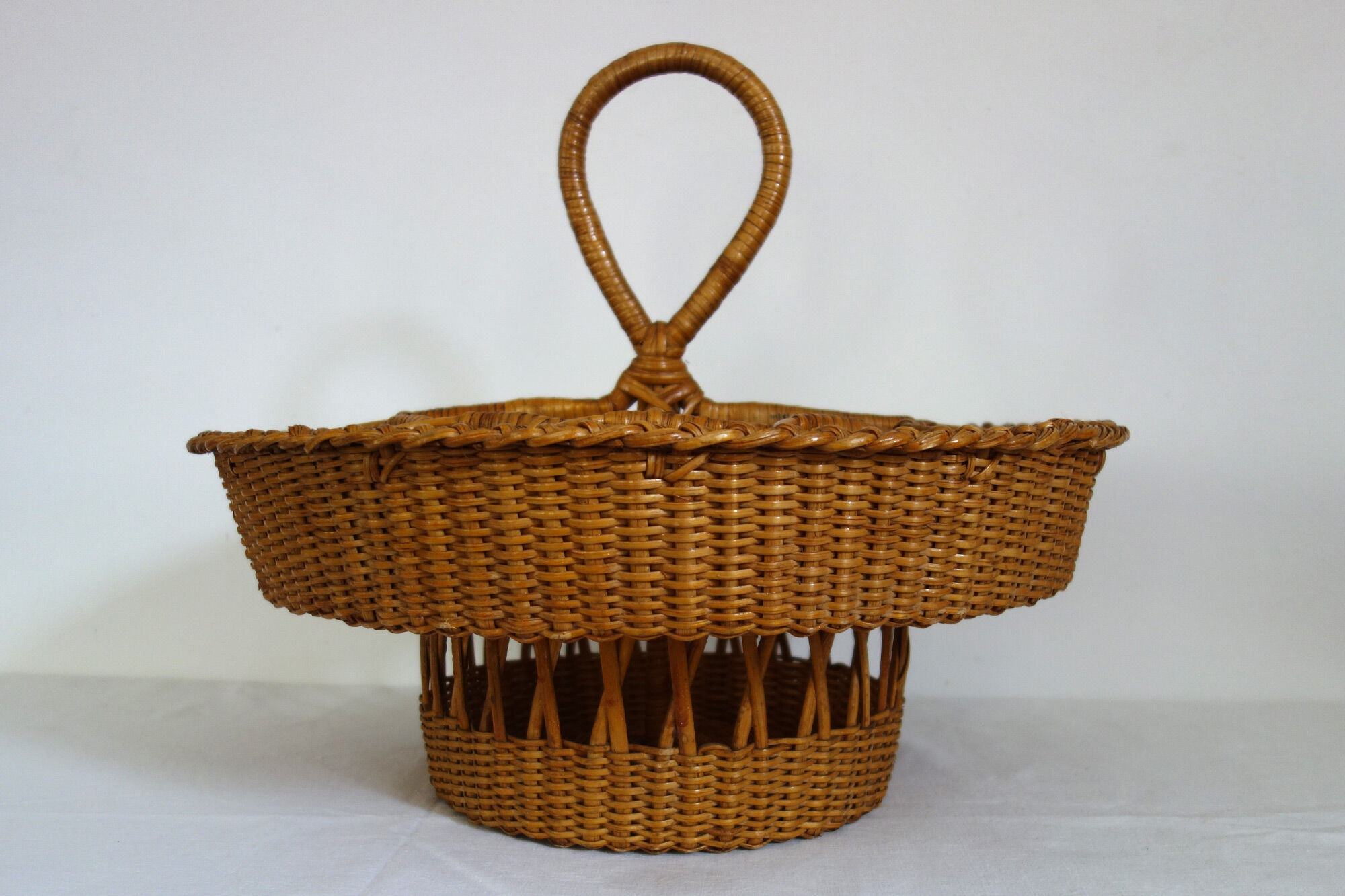 Old bottles and glasses holder wicker vintage aperitif