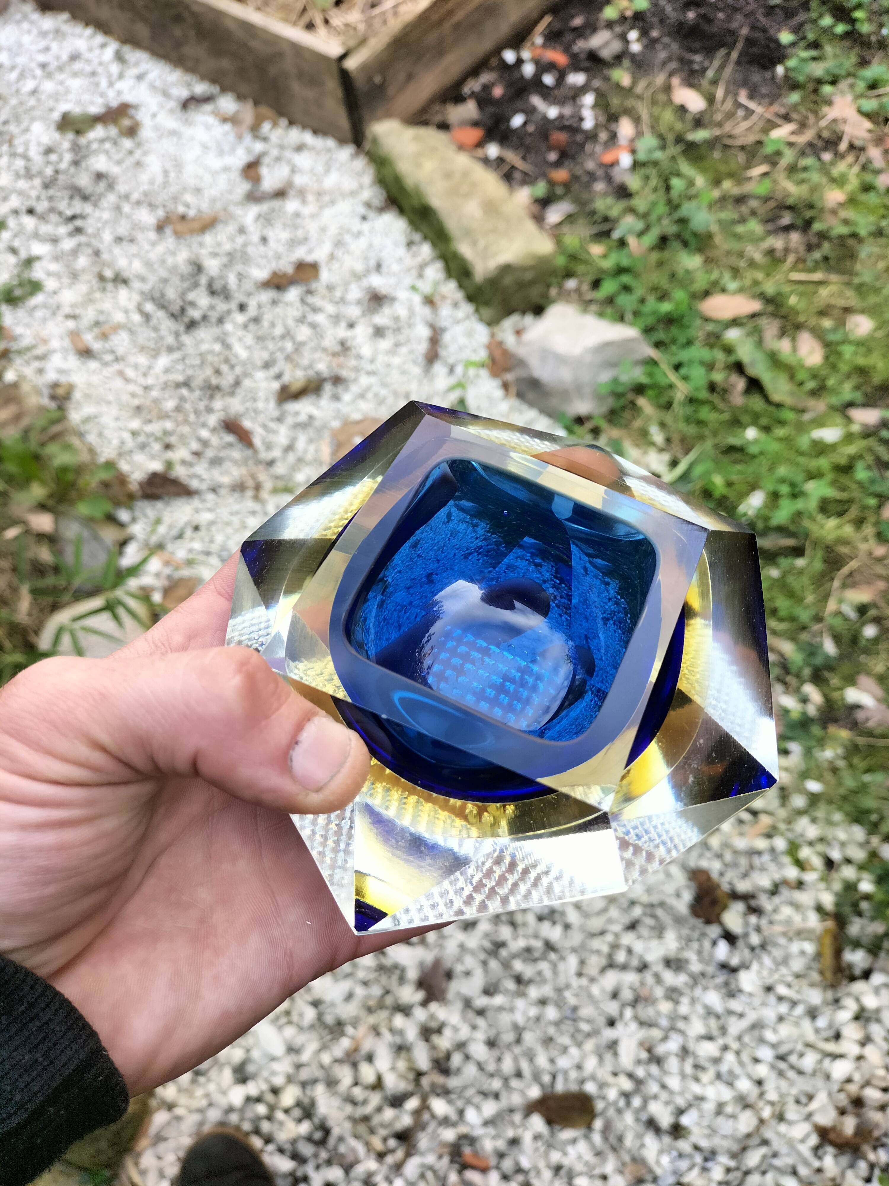 Cendrier sommerso en verre de murano