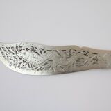 Large Silver Metal and Bois D'Amourette Fish Service Cover