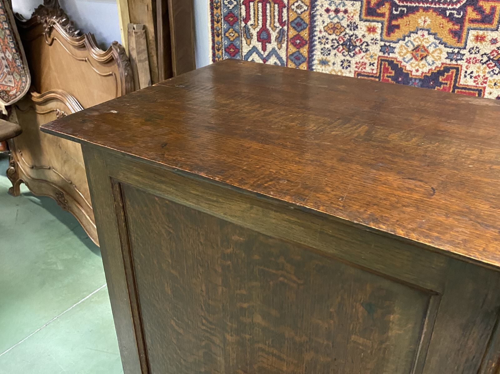 1930s English oak cabinet