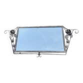 Art Deco mirror from the 1930s in silvered wrought iron, decorated with roses.