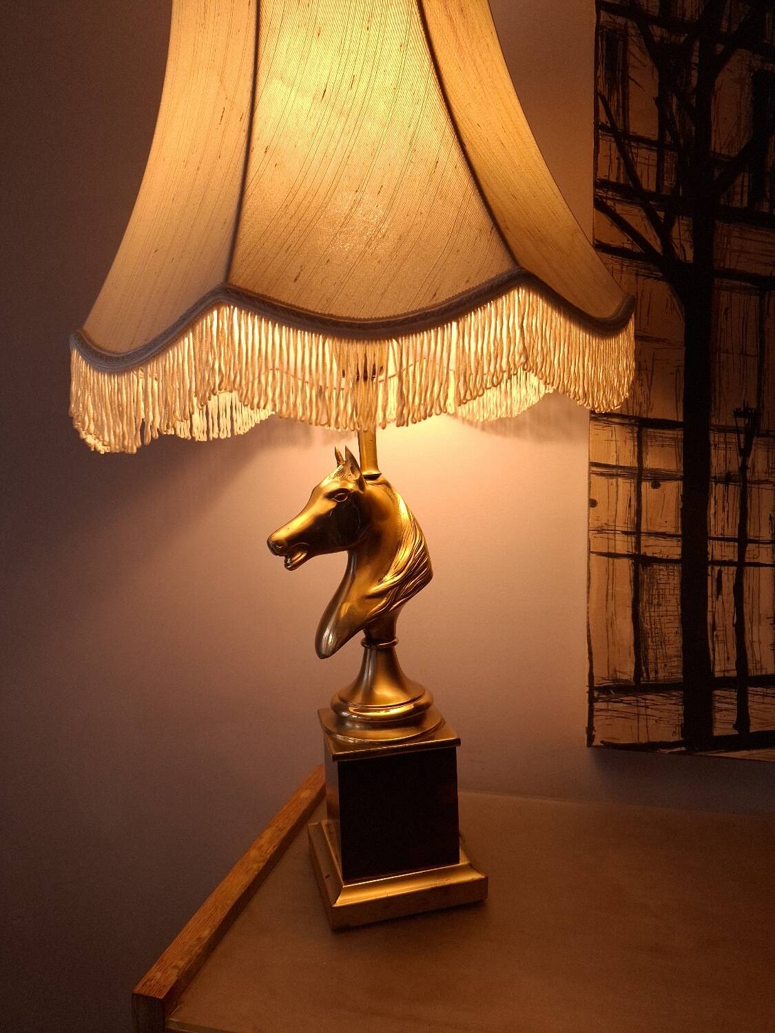 1980s horse head table lamp