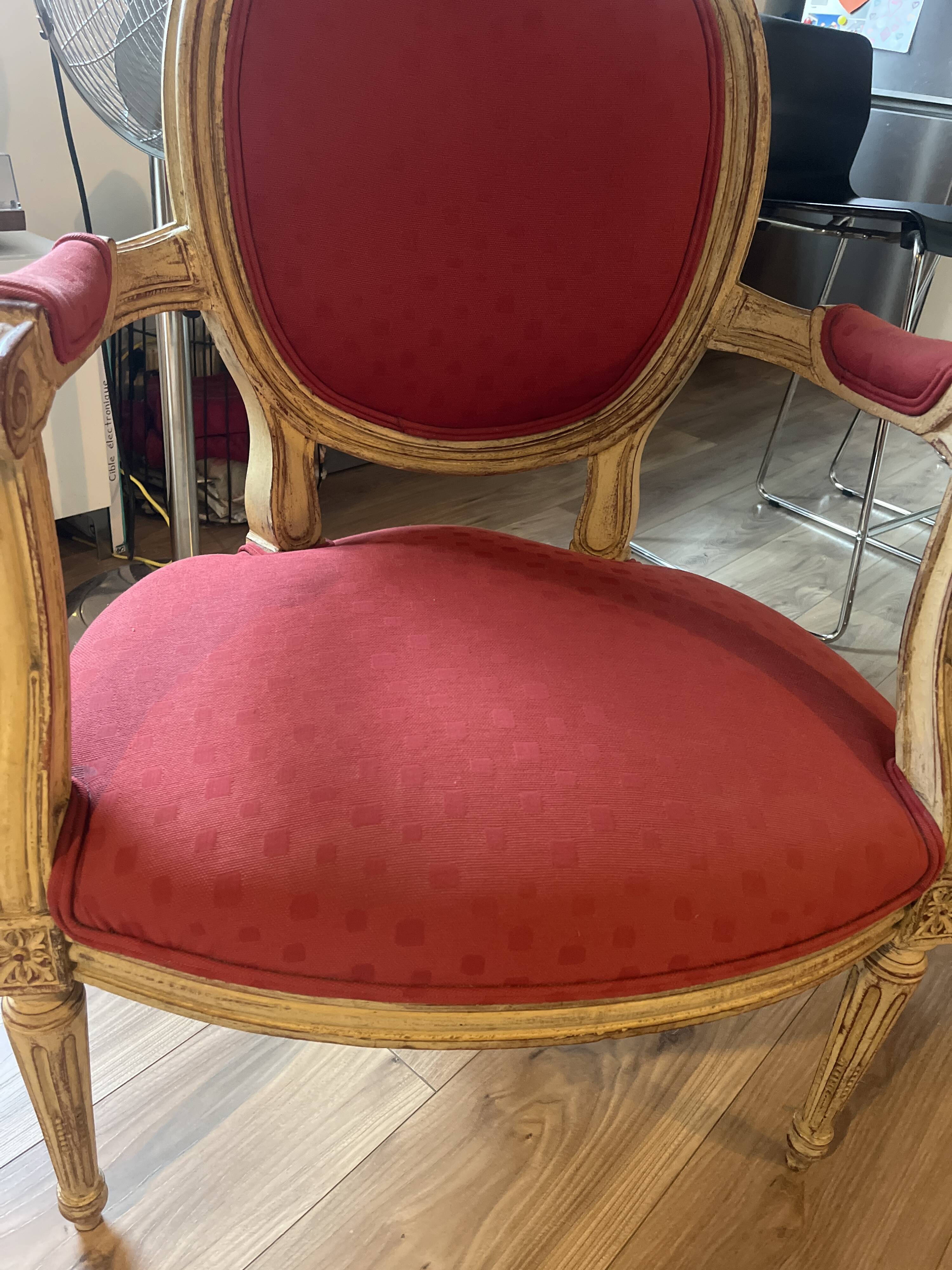 Louis XVI style medallion armchair