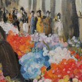 Painting "the flower market" by Béziers