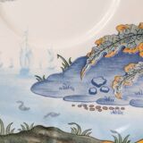 Set of 2 Gien Magellan "Caribbean" cups and saucers, vintage earthenware