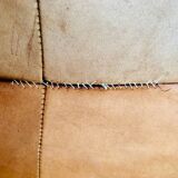Pouf en patchwork de cuir 70´s vintage