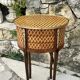 Chiffonier table or folding table in precious wood marquetry.