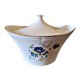 Soup tureen Moulin des Loups Volubilis, blue flowers and gilding