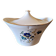 Soup tureen Moulin des Loups Volubilis, blue flowers and gilding
