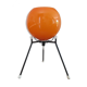 Tripod lamp "Sputnik" in orange opaline and black lacquered metal 60s 70s