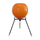 Tripod lamp "Sputnik" in orange opaline and black lacquered metal 60s 70s