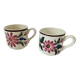 Pair of antique Saint-Amand cups – Floral decoration 4146 (1930s–50s)