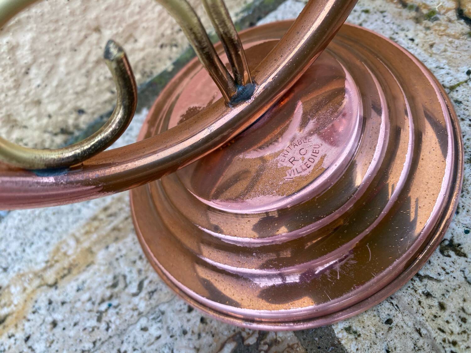 Villedieu copper candle holder