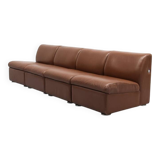 Cognac Leather Modular Sofa by Artifort
