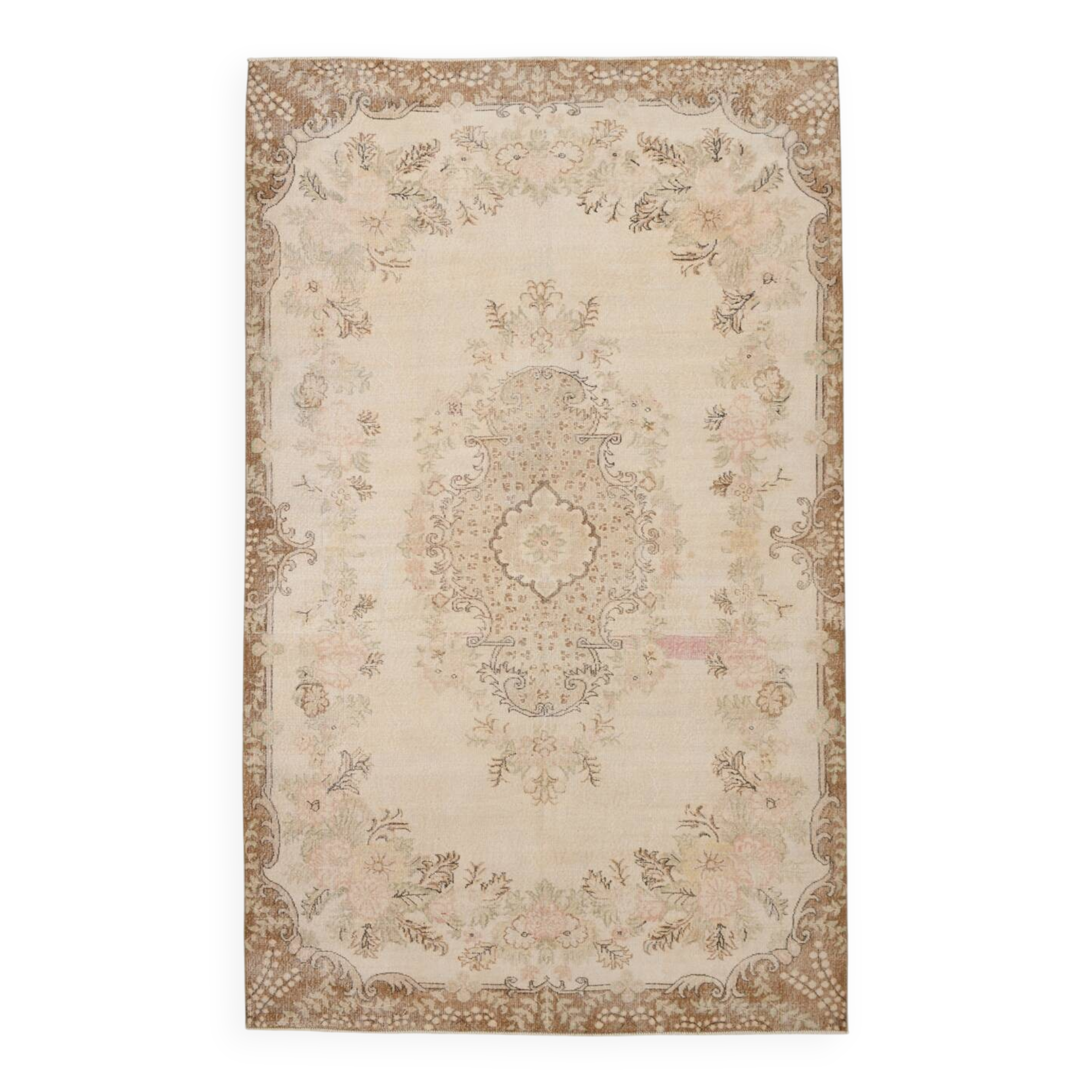 7x11 Large Handmade Wool Vintage Rug, 209x335Cm