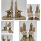 Pair of vintage Mexican cactus onyx bookends