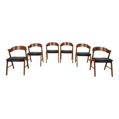 Chaises en teck de Korup Stolefabrik, Danemark, 1960s, Set de 6