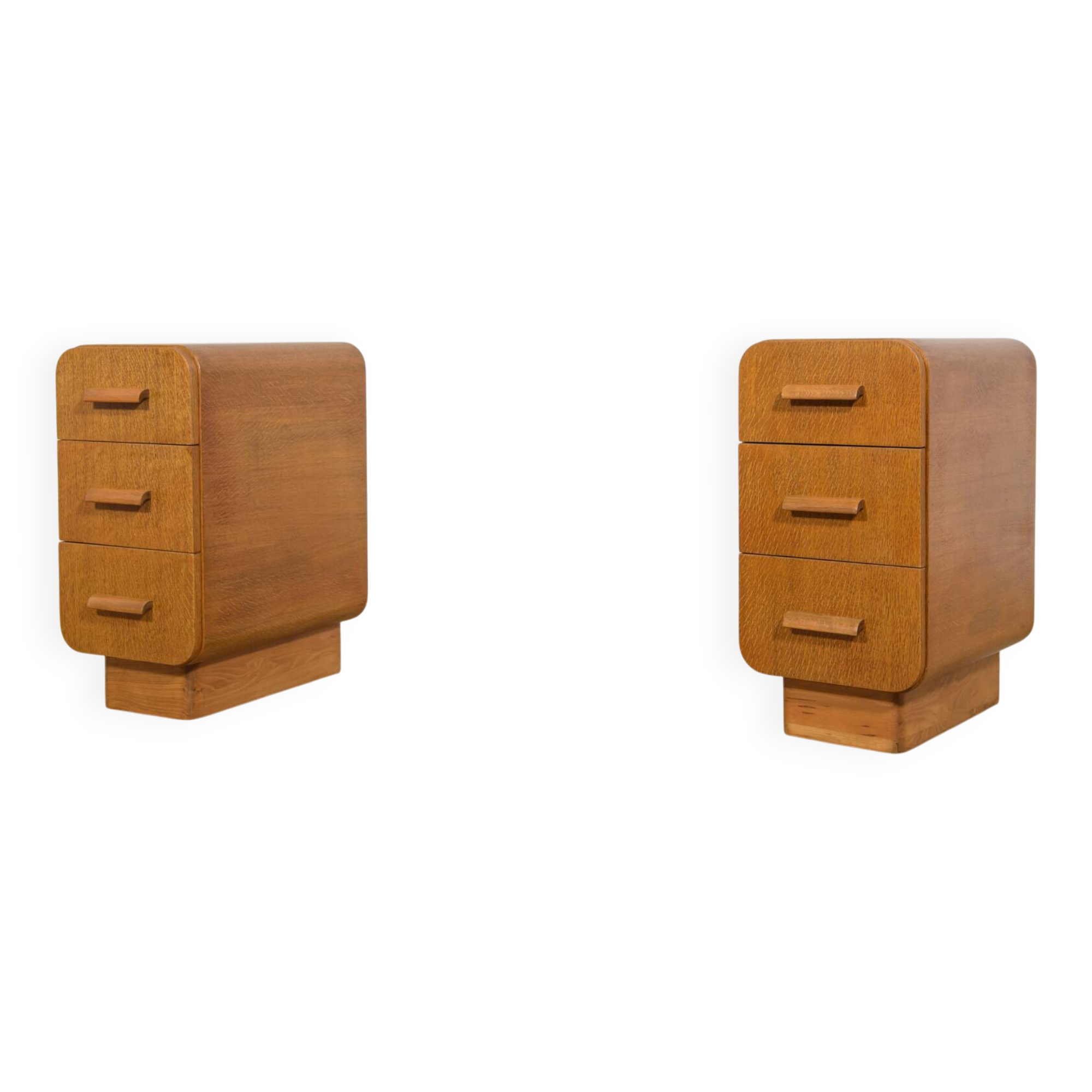 Art Deco Nightstands, Former Czechoslovakia, 1950s, Set of 2