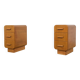 Art Deco Nightstands, Former Czechoslovakia, 1950s, Set of 2