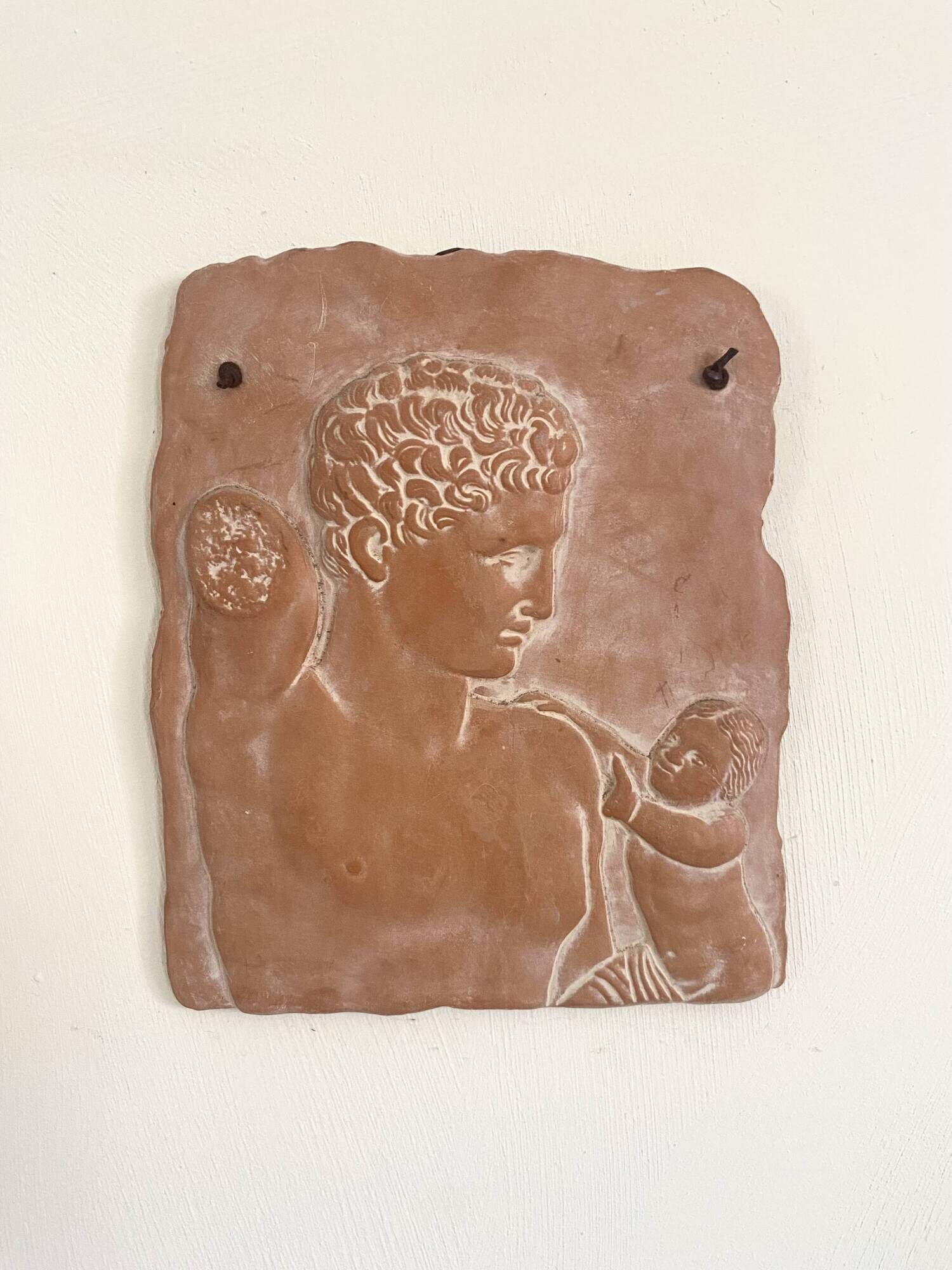 Ancient-style terracotta plaque to hang
