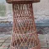 Vintage 50s planter on rattan stand