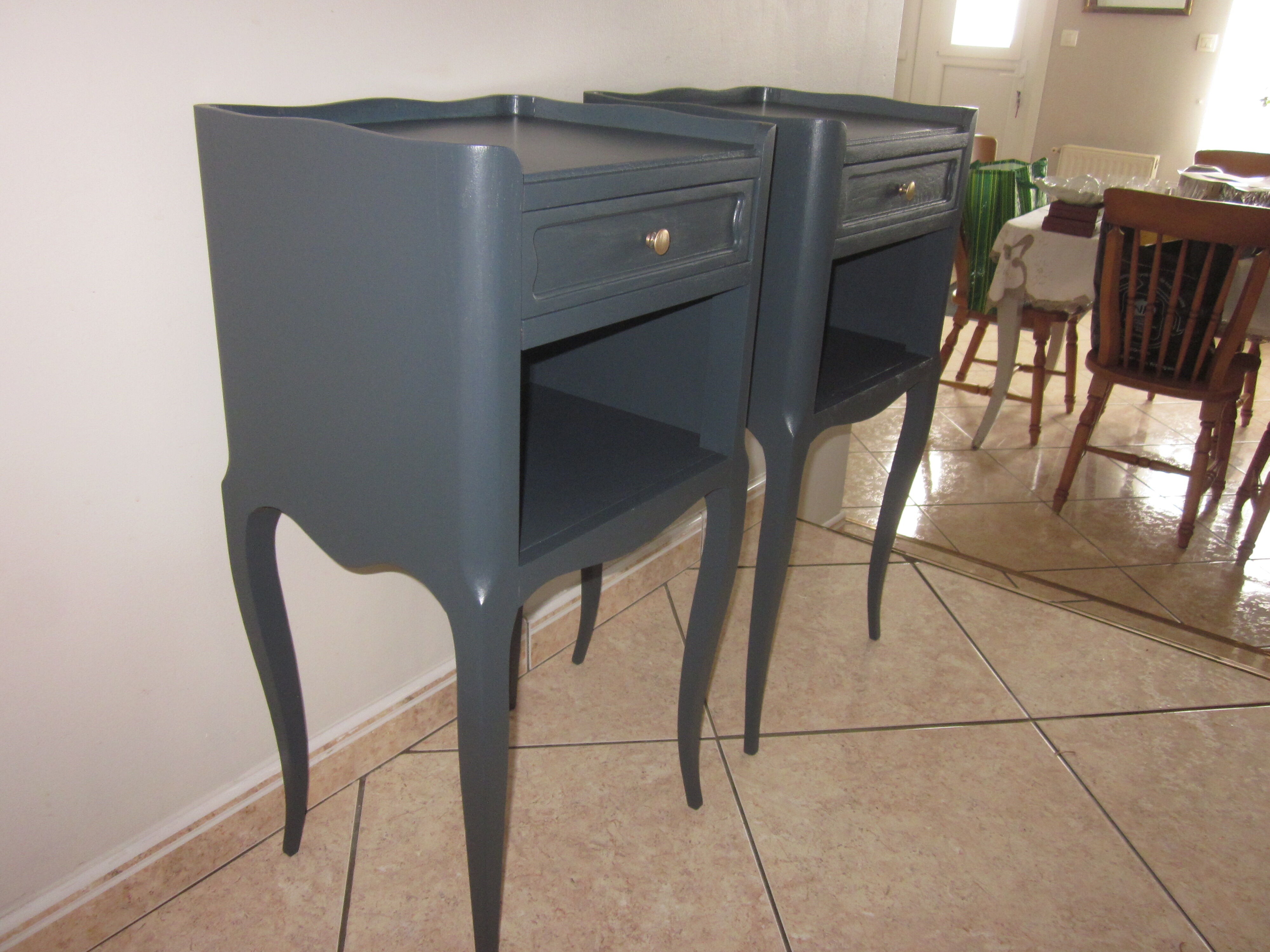 Anthracite grey style bedside pair