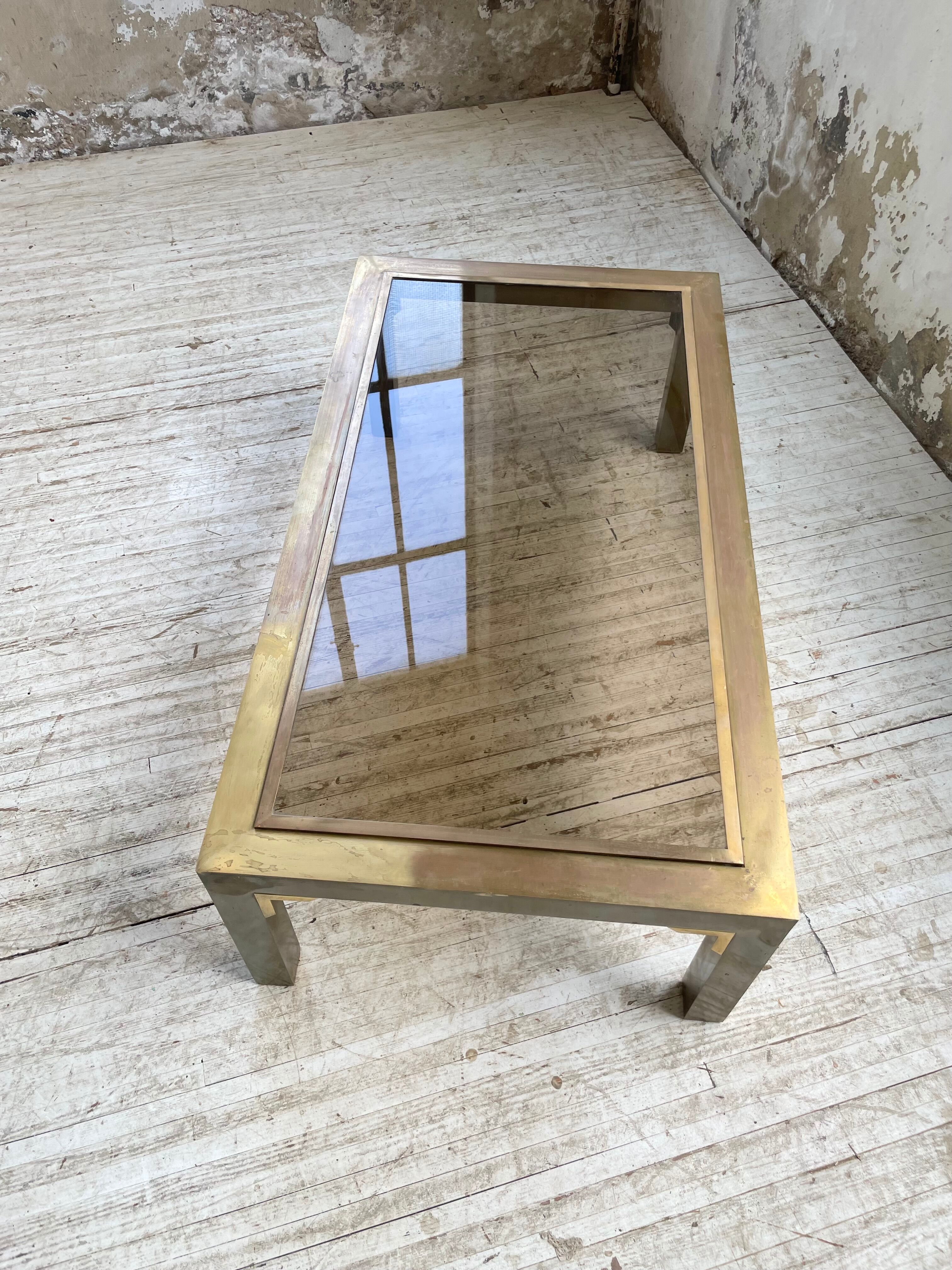 60s brass coffee table