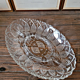 Plat apéritif vintage en verre ciselé, serviteur 5 compartiments