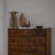 18ème siècle, commode danoise baroque serpentine antique en noyer